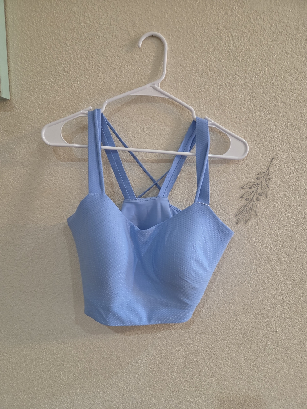 lululemon athletica Blue Like A Cloud Longline Sports Bra D/DD 14